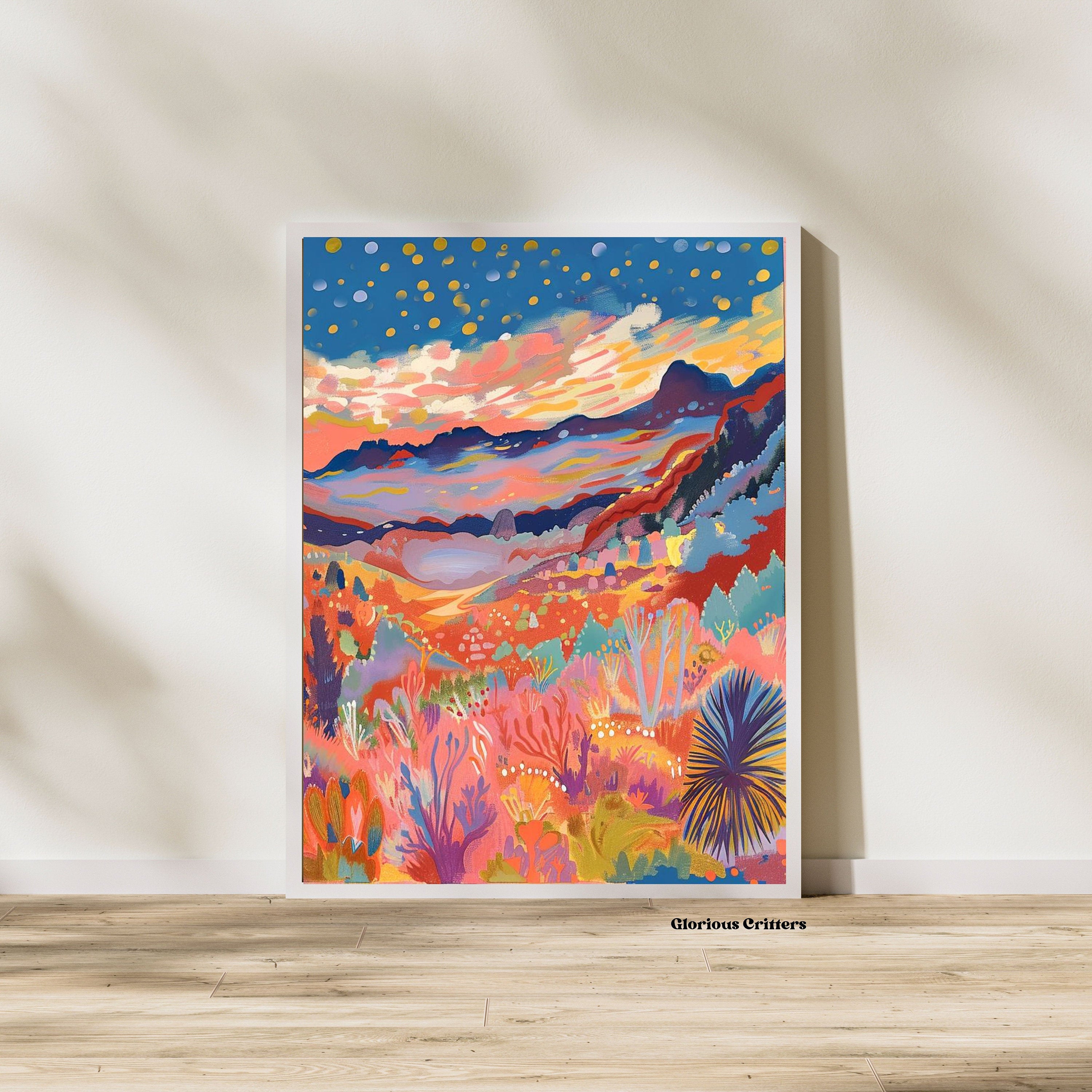 Vibrant Japanese Wall Art Print: Abstract Japandi Exhibition Poster for Home Decor