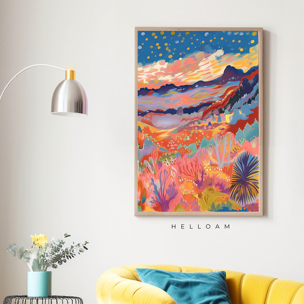 Vibrant Japanese Wall Art Print: Abstract Japandi Exhibition Poster for Home Decor