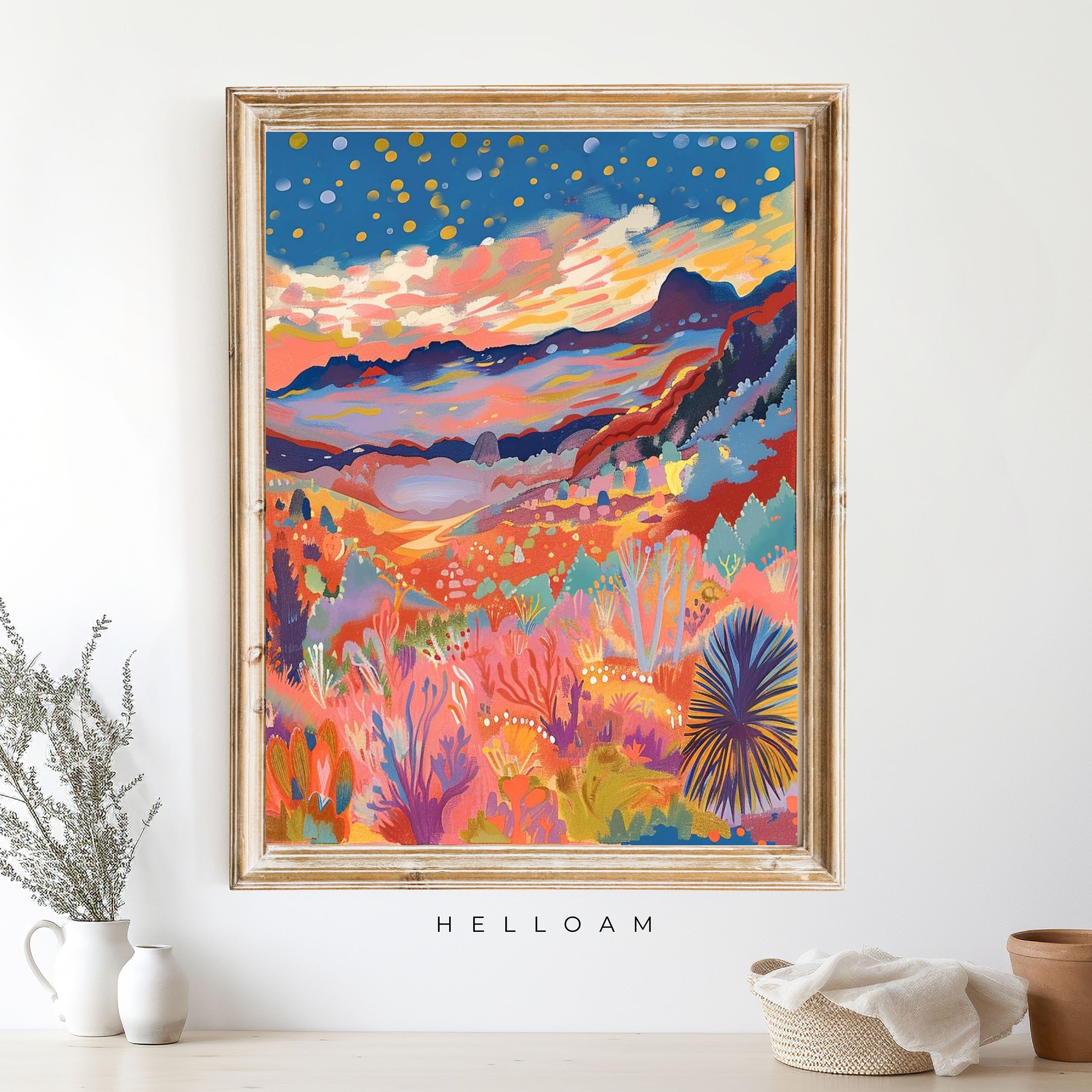 Vibrant Japanese Wall Art Print: Abstract Japandi Exhibition Poster for Home Decor