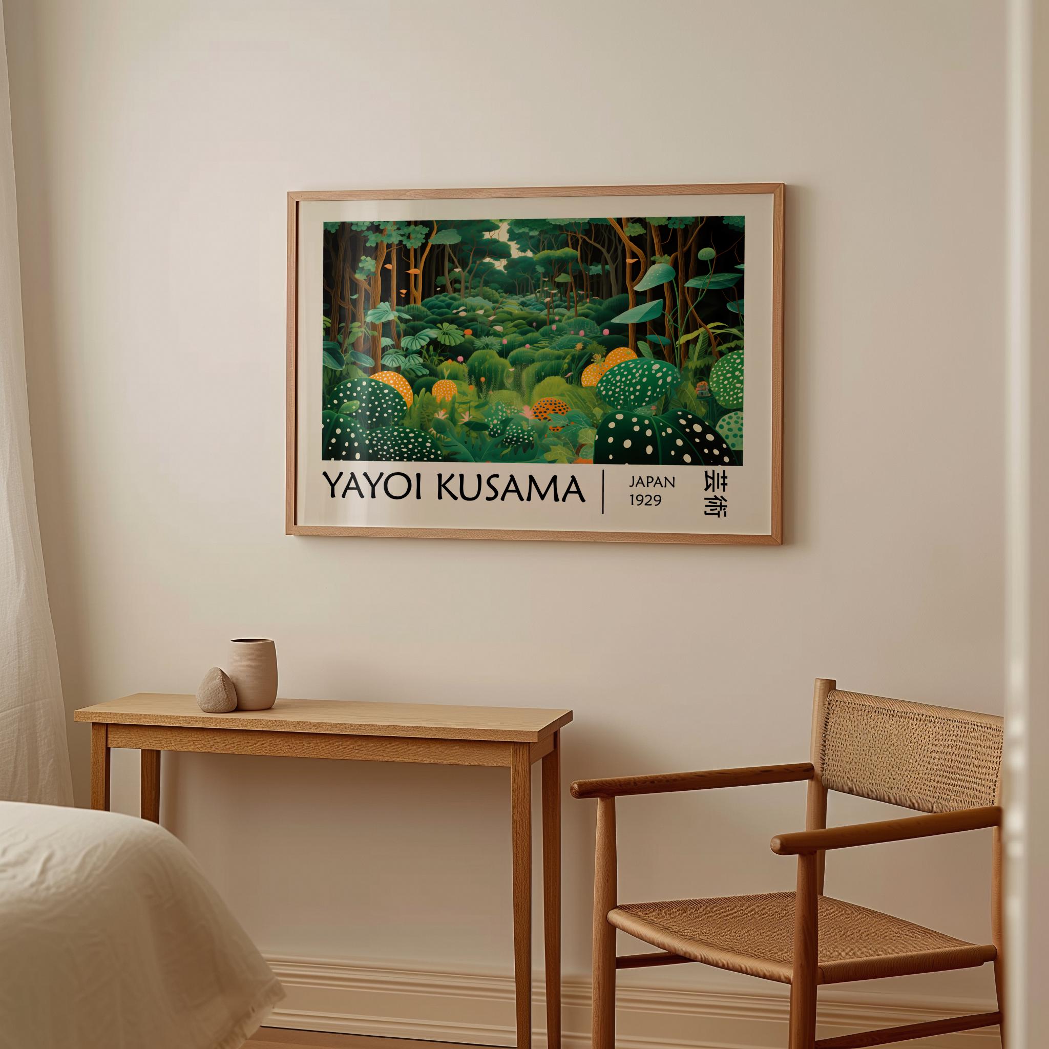 Yayoi Kusama Inspired Forest Japandi Gallery Wall Art Print Poster
