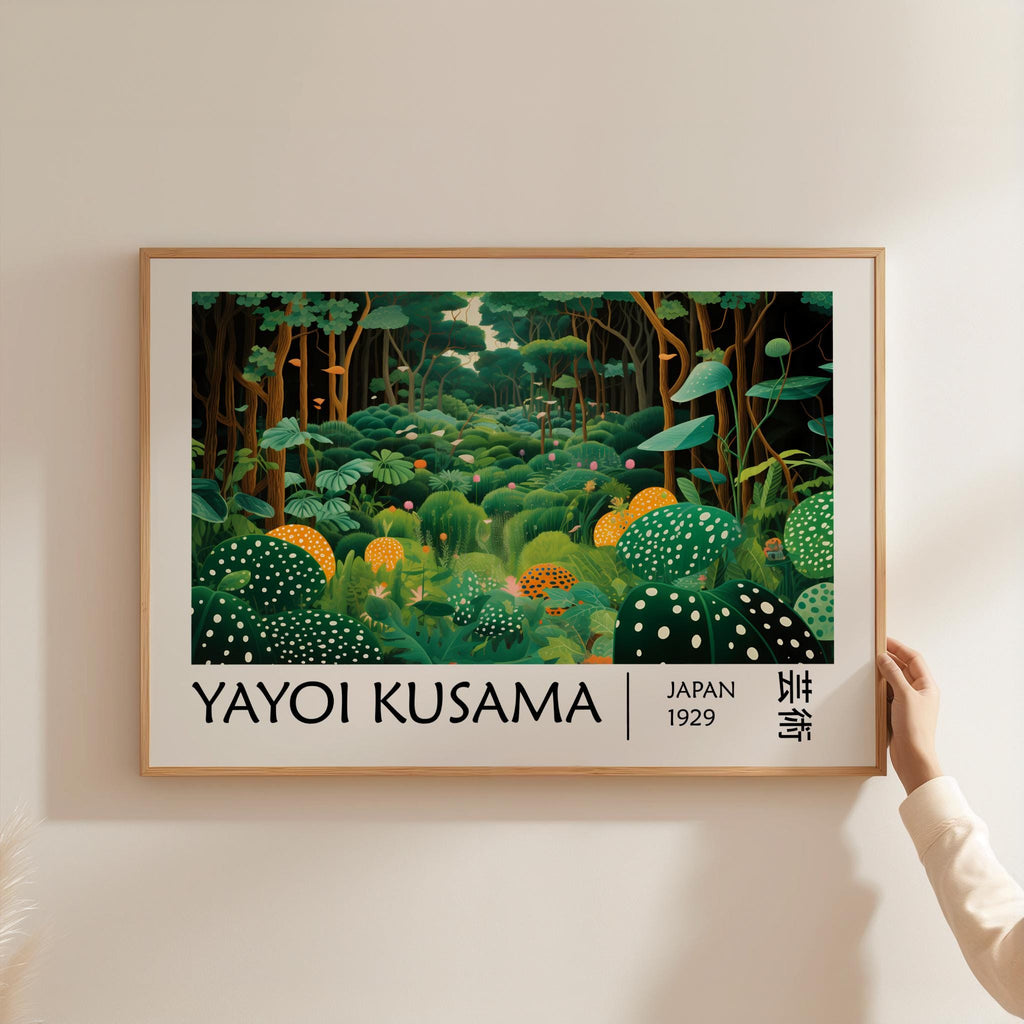 Yayoi Kusama Inspired Forest Japandi Gallery Wall Art Print Poster