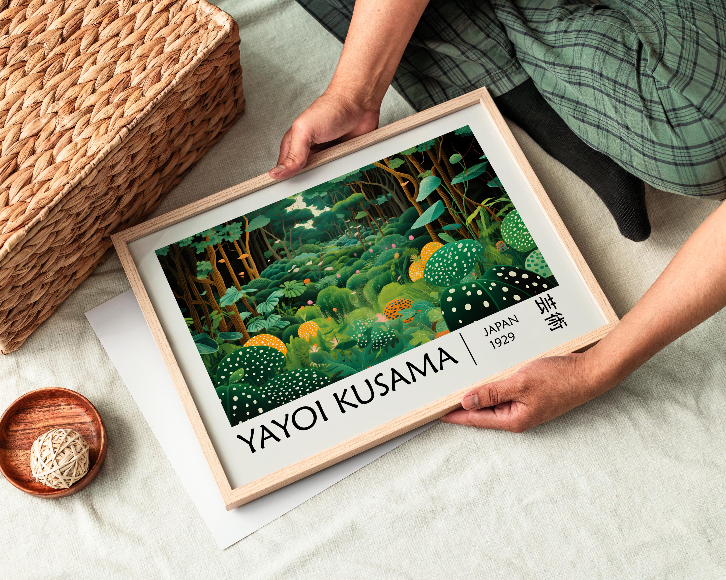 Yayoi Kusama Inspired Forest Japandi Gallery Wall Art Print Poster