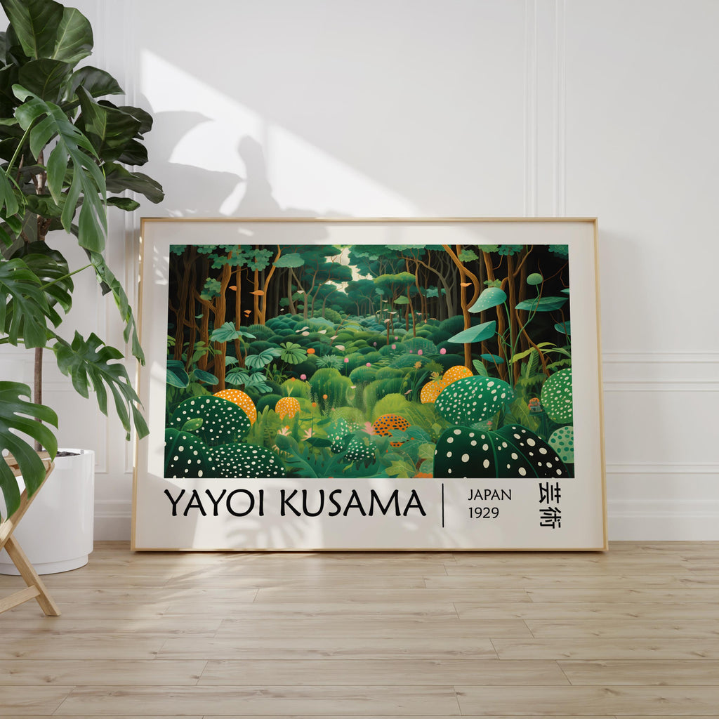 Yayoi Kusama Inspired Forest Japandi Gallery Wall Art Print Poster